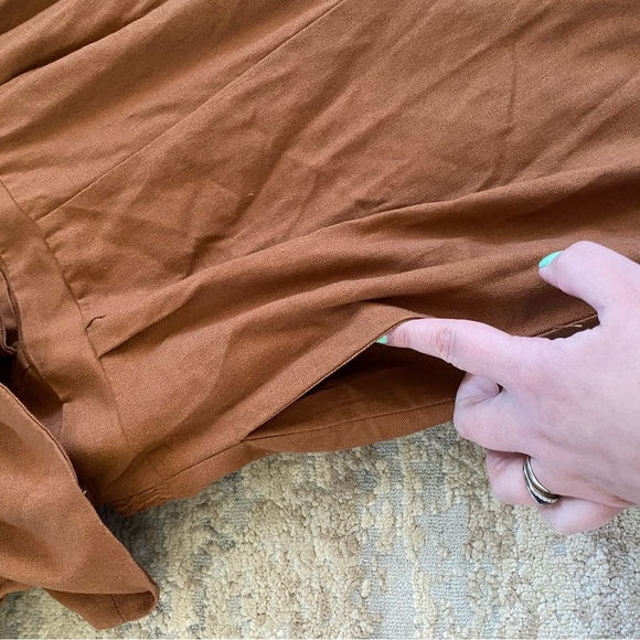 ASTR The Label Linen Jump Suit Wide Leg Strapless Ruffle Backless Elasticated: L - Picture 6 of 12